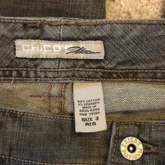 Chico platinum jeans gray size 3 - Picture 5 of 6